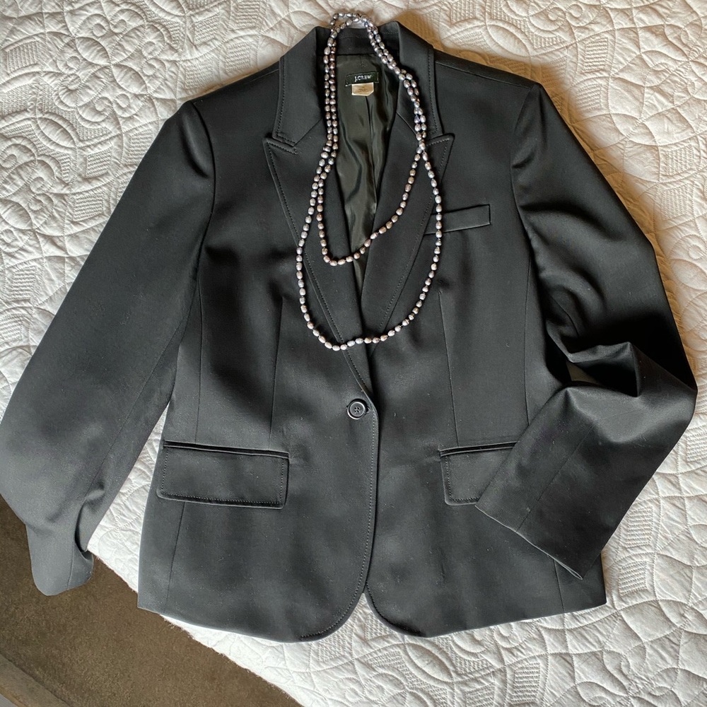 Black Wool J Crew Blazer